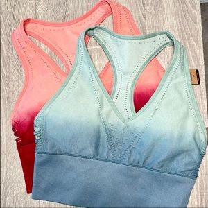 Set of 2 VS Pink Sport Ombré Seamless Sports Bras